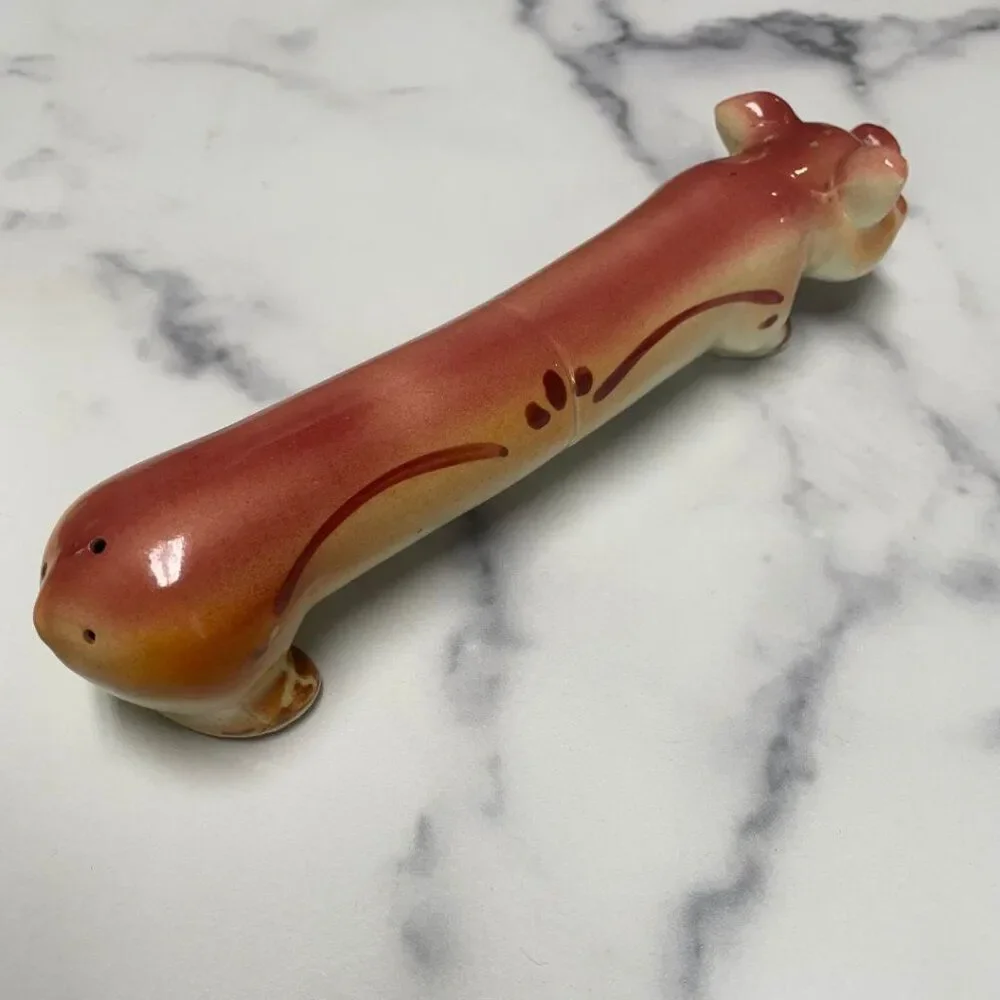 Vintage One Piece 'Long Pig' Salt & Pepper Shaker. Unique Collectible!